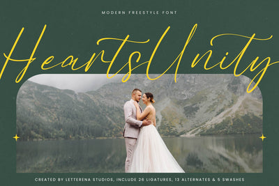 Hearts Unity - Modern Freestyle Font Font Letterena Studios 
