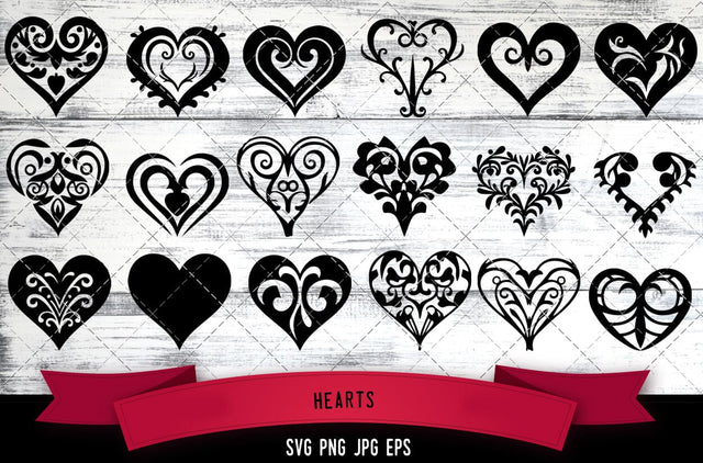 Hearts Vector Bundle - JPG, SVG, PNG, EPS - Digital Download with Commercial License for Cricut, Silhouette, Scan N Cut Crafting SVG Loveleen Kaur 