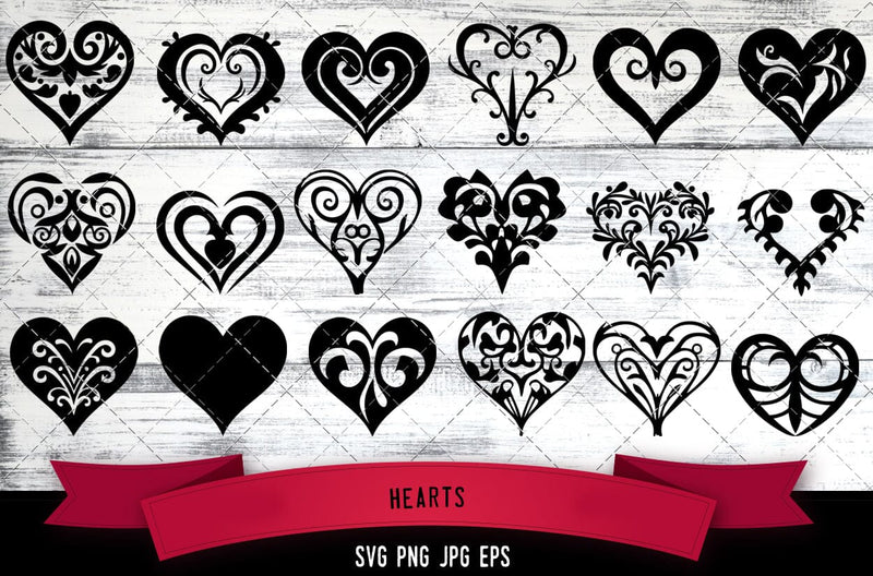 Hearts Vector Bundle - JPG, SVG, PNG, EPS - Digital Download with Commercial License for Cricut, Silhouette, Scan N Cut Crafting SVG Loveleen Kaur 