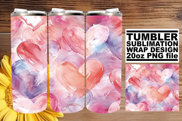 Heart's Watercolor Joy - Tumbler Elegance Sublimation afrosvg 