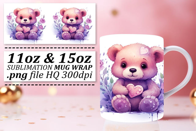 Heartwarming Bear Hug: Valentines Day Mug Sublimation Sublimation afrosvg 