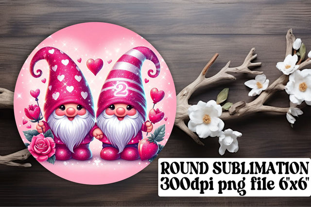 Heartwarming Gnome Decor: Sublimation Circle & Keychain Kit, Coaster Included Sublimation afrosvg 