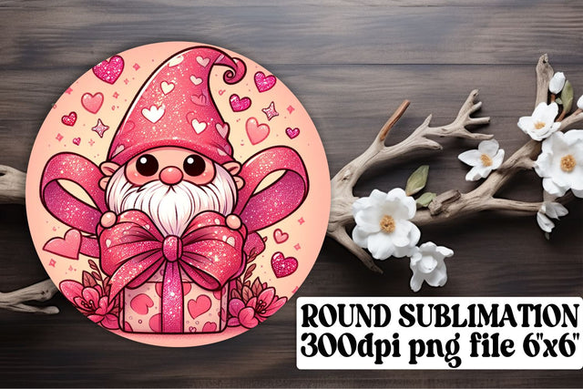 Heartwarming Gnome Decor: Sublimation Circle & Keychain Kit, Coaster Included Sublimation afrosvg 