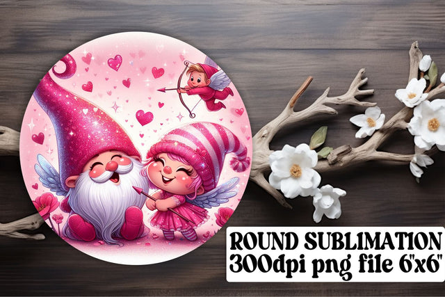 Heartwarming Gnomes of Love: Circle, Keychain, Coaster Collection Sublimation afrosvg 