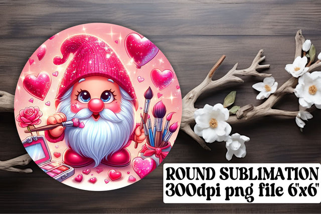 Heartwarming Gnomes of Love: Circle, Keychain, Coaster Collection Sublimation afrosvg 