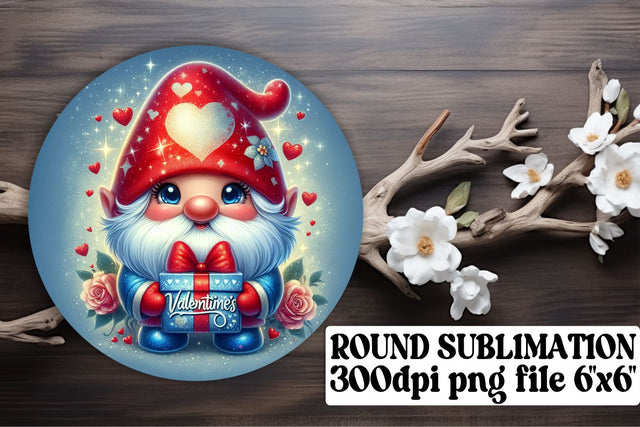 Heartwarming Gnomes of Love: Sublimation Bundle - Circle, Keychain, Coaster Sublimation afrosvg 