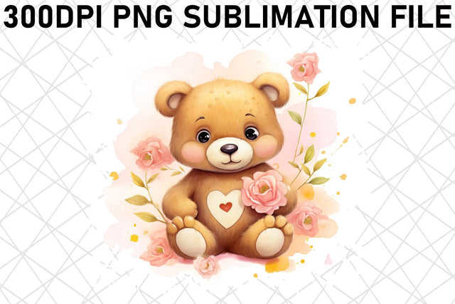 Heartwarming Teddy Bear Sublimation Design - Valentine's Art Sublimation afrosvg 