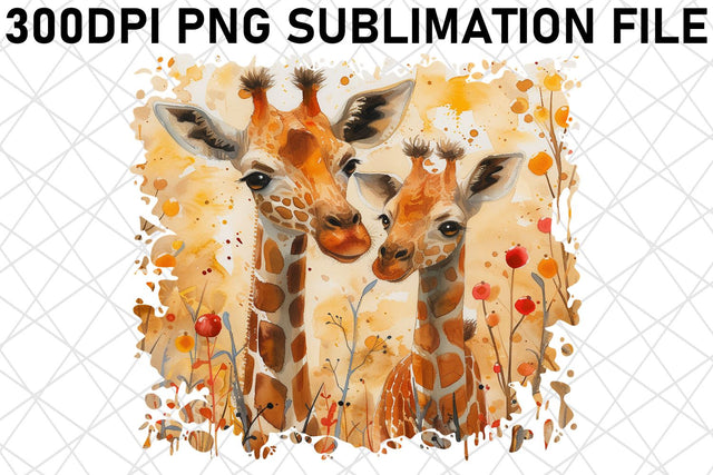 Heartwarming Watercolor Animal Mom & Baby Sublimation Sublimation afrosvg 