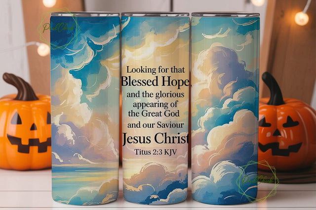 Heavenly Clouds Tumbler Wrap Sublimation PixelChick 