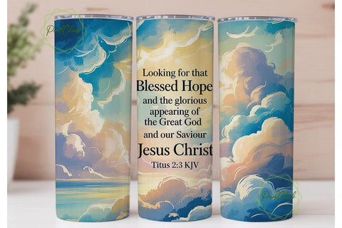 Heavenly Clouds Tumbler Wrap Sublimation PixelChick 