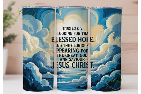 Heavenly Clouds Tumbler Wrap Sublimation PixelChick 