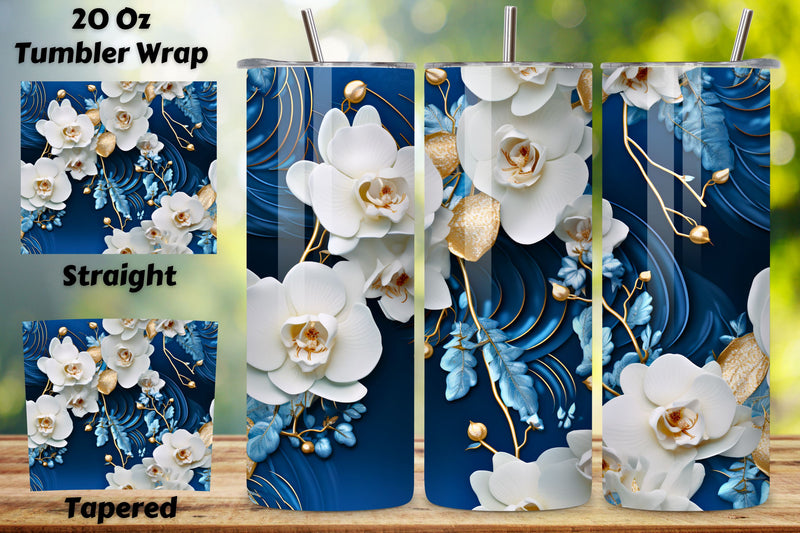 Heavenly Orchid Tumbler Wrap, Seamless Wrap PNG, Pink Orchid Flowers 20 oz Skinny Tumbler Wrap, Tumbler Wrap, Digital Download PNG, Straight & Tapered PNG Sublimation FloridPrintables 