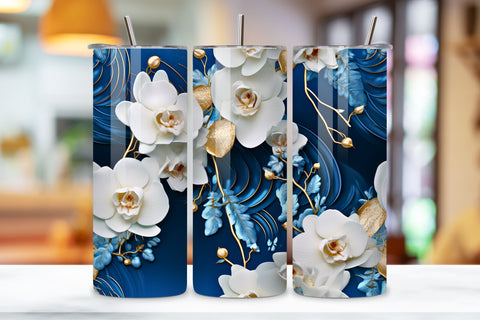 Heavenly Orchid Tumbler Wrap, Seamless Wrap PNG, Pink Orchid Flowers 20 oz Skinny Tumbler Wrap, Tumbler Wrap, Digital Download PNG, Straight & Tapered PNG Sublimation FloridPrintables 