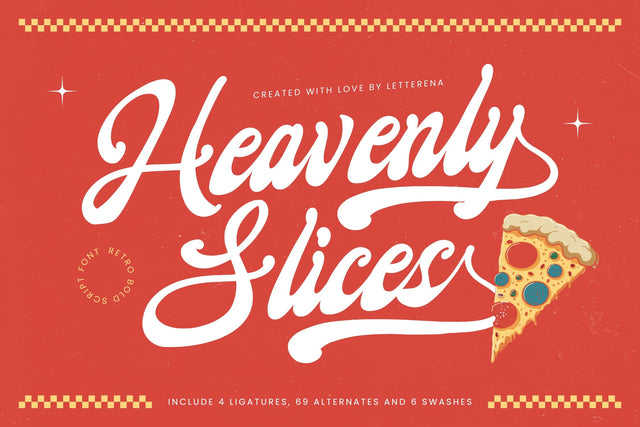 Heavenly Slices - Retro Bold Script Font Letterena Studios 