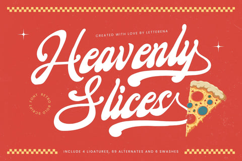 Heavenly Slices - Retro Bold Script Font Letterena Studios 