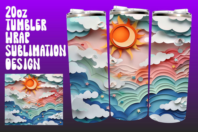 Heavenly Sunrise Tumbler Wrap Compilation Sublimation afrosvg 