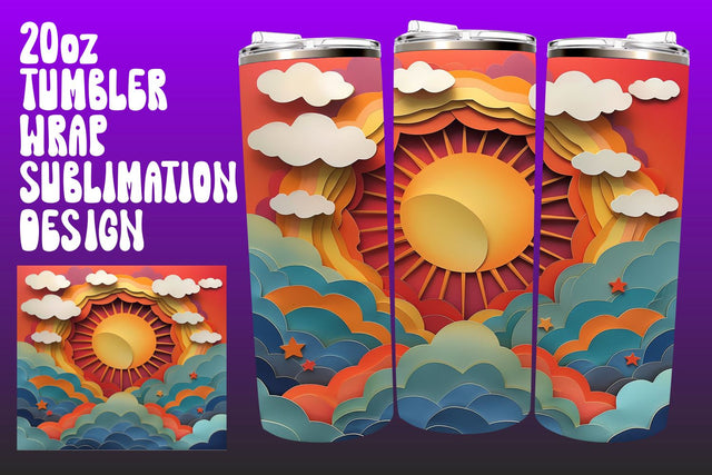Heavenly Sunrise Tumbler Wrap Compilation Sublimation afrosvg 