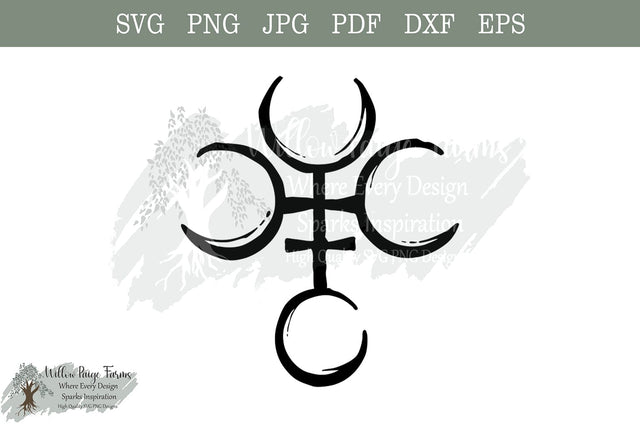 Hecate Symbol, Gothic Wiccan Design Gothic, feminist svg, dark goth Witch girl gift Wiccan symbol saying for shirt svg png dxf eps pdf jpg SVG Willow Paige Farms 