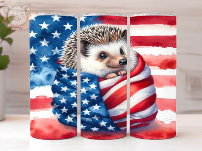 Hedgehog 4th of July 20oz Tumbler Png, Straight & Tapered Tumbler Png, Patriotic Hedgehog Tumbler Png, Digital Download PNG Sublimation Lara' s Designs 