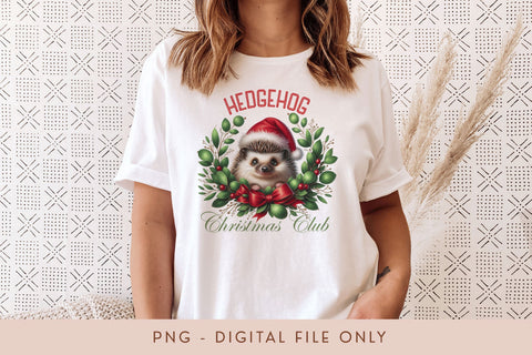 Hedgehog Christmas Club PNG Sublimation BijouBay 