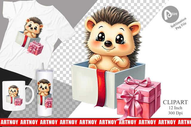 Hedgehog Clipart Gift Sublimation artnoy 