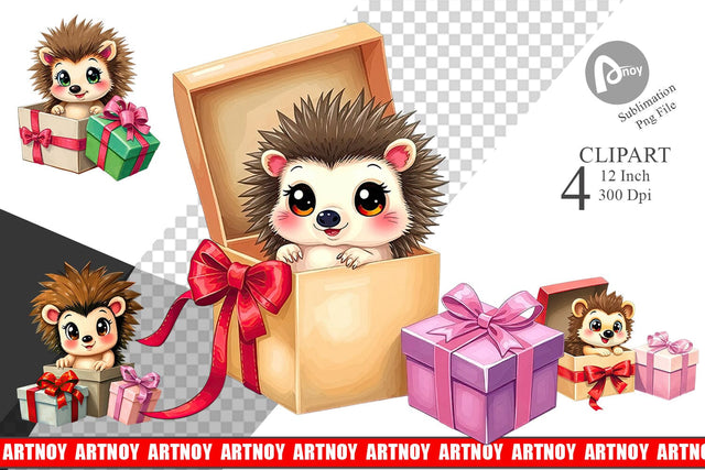 Hedgehog Clipart Gift Sublimation artnoy 