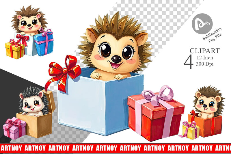 Hedgehog Clipart Gift Sublimation artnoy 