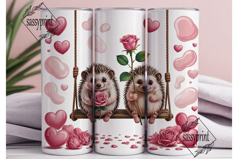 Hedgehog Love 20oz Tumbler Wrap Sublimation sassyprint 