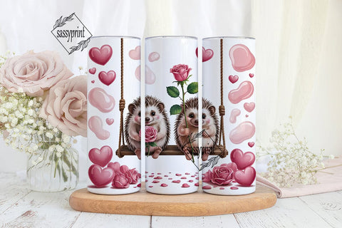 Hedgehog Love 20oz Tumbler Wrap Sublimation sassyprint 
