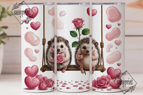 Hedgehog Love 20oz Tumbler Wrap Sublimation sassyprint 