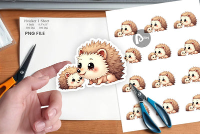 Hedgehog Mother's Day Sticker Sublimation artnoy 