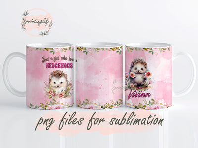Hedgehog Mug Wrap Design, Instant Digital Design Download Mug Wrap Design, Mug Design PNG Sublimation PrintingLife 