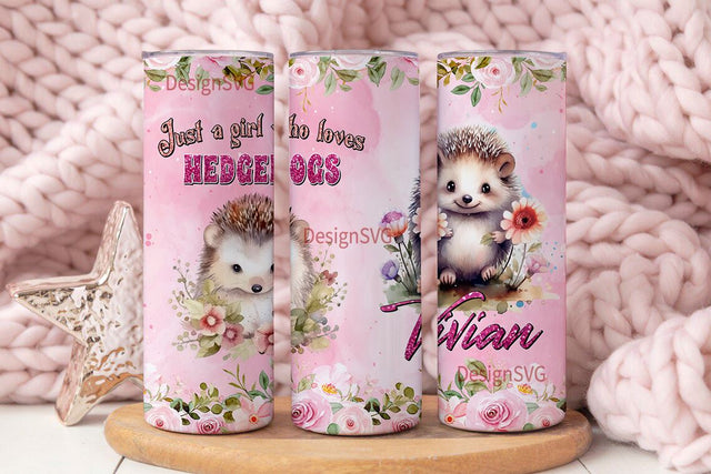 Hedgehog Stainless Steel Tumbler Customized Name Gifts Idea For Hedgehogs Sublimation DesignSVG 