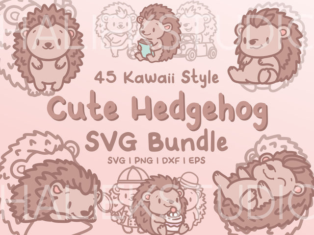 Hedgehog SVG Design Set SVG HalieKStudio 