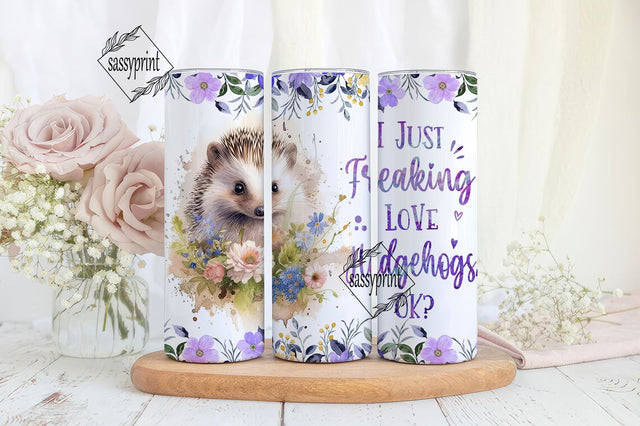 Hedgehog Tumbler Cup Gifts For Women - Birthday Christmas Gifts For Hedgehog Lovers - Hedgehog Skinny Tumbler Wrap, 20oz Tumbler Sublimation Design Sublimation sassyprint 