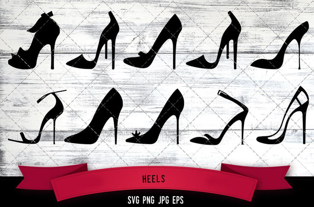 Heels Vector Bundle - JPG, SVG, PNG, EPS - Digital Download with Commercial License for Cricut, Silhouette, Scan N Cut Crafting SVG Loveleen Kaur 