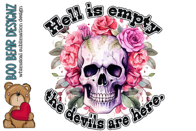 Hell is empty the devils are here Sublimation Sublimation Boo Bear Designz 
