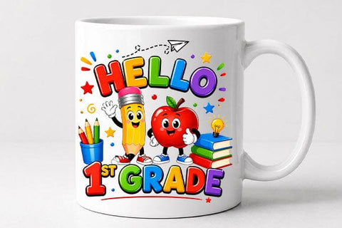 Hello 1st Grade PNG Cute Back to School Digital Download SVG BillahCrafts 