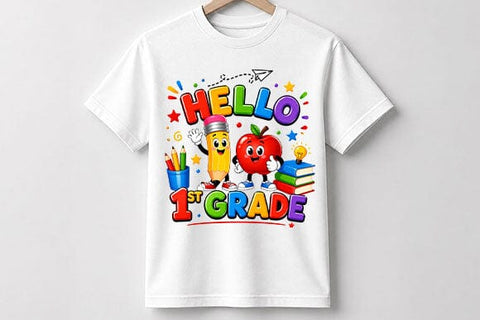 Hello 1st Grade PNG Cute Back to School Digital Download SVG BillahCrafts 