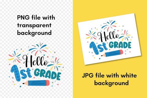 Hello 1st Grade SVG | Back to School 2025 | First Grade PNG Sublimation for Elementary School Students | Kids T-Shirt Print Digital Download SVG AnnaViolet_store 