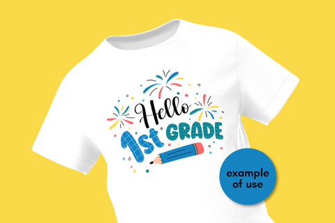 Hello 1st Grade SVG | Back to School 2025 | First Grade PNG Sublimation for Elementary School Students | Kids T-Shirt Print Digital Download SVG AnnaViolet_store 