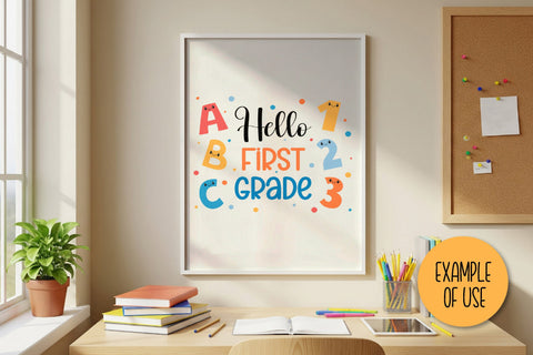 Hello 1st Grade SVG Digital Download | Back to School 2026 | First Grade PNG Sublimation for Elementary School Students | Kids T-Shirt Print SVG AnnaViolet_store 