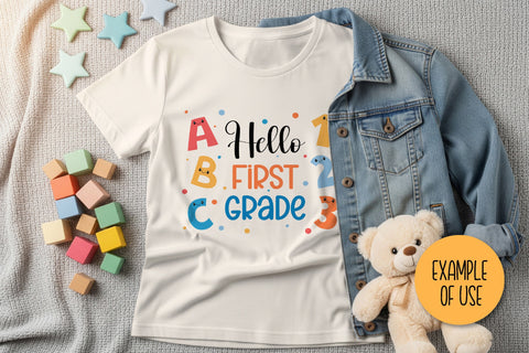 Hello 1st Grade SVG Digital Download | Back to School 2026 | First Grade PNG Sublimation for Elementary School Students | Kids T-Shirt Print SVG AnnaViolet_store 