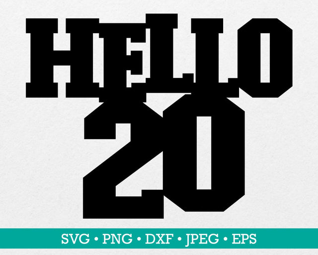 Hello 20 cake topper svg, Cake topper svg, Birthday cake topper svg, Birthday svg, Twenty svg, Hello twenty svg, Hello 20 svg, 20th Birthday SVG MAKStudion 