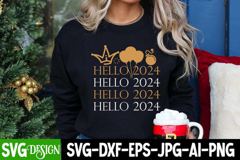 Hello 2024 Happy New Year SVG Cut File, Hello 2024 Happy New Year SVG Design , 2024 Sublimation Design, New Year 2024 SVG Cut File, 2024 New Year SVG bundle,New Year SVG Design 2024 SVG BlackCatsMedia 