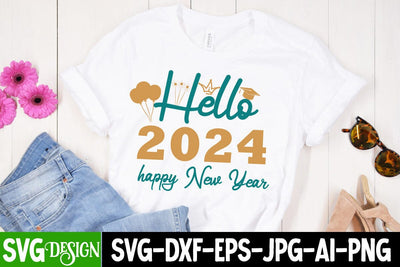 Hello 2024 Happy New Year SVG Cut File, Hello 2024 Happy New Year SVG Design , 2024 Sublimation Design, New Year 2024 SVG Cut File, 2024 New Year SVG bundle,New Year SVG Design 2024 SVG BlackCatsMedia 