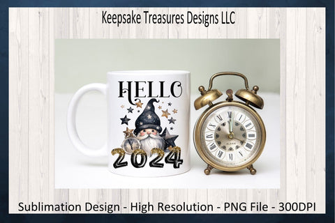 Hello 2024 New Year Gnome, Sublimation PNG, 2024 Happy New Year T-Shirt PNG, Cheer To 2024, Digital Download, Printable PNG Sublimation Keepsake Treasures Designs LLC. 