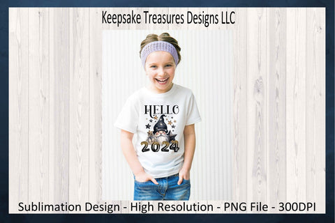 Hello 2024 New Year Gnome, Sublimation PNG, 2024 Happy New Year T-Shirt PNG, Cheer To 2024, Digital Download, Printable PNG Sublimation Keepsake Treasures Designs LLC. 