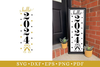 Hello 2024 | New Year Porch Sign SVG SVG CraftLabSVG 