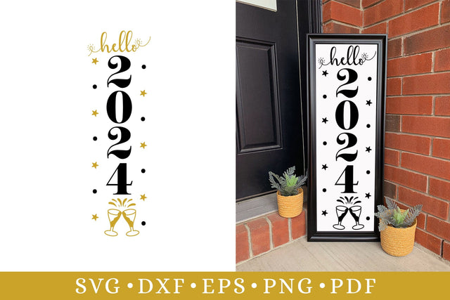 Hello 2024 | New Year Porch Sign SVG SVG CraftLabSVG 
